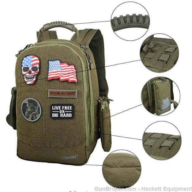 4 Green Velcro Patch Backpack & Belt Bundle - 2POOD