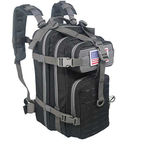 grey mini tactical backpack Night Hawk II Assault Bag Black & Grey